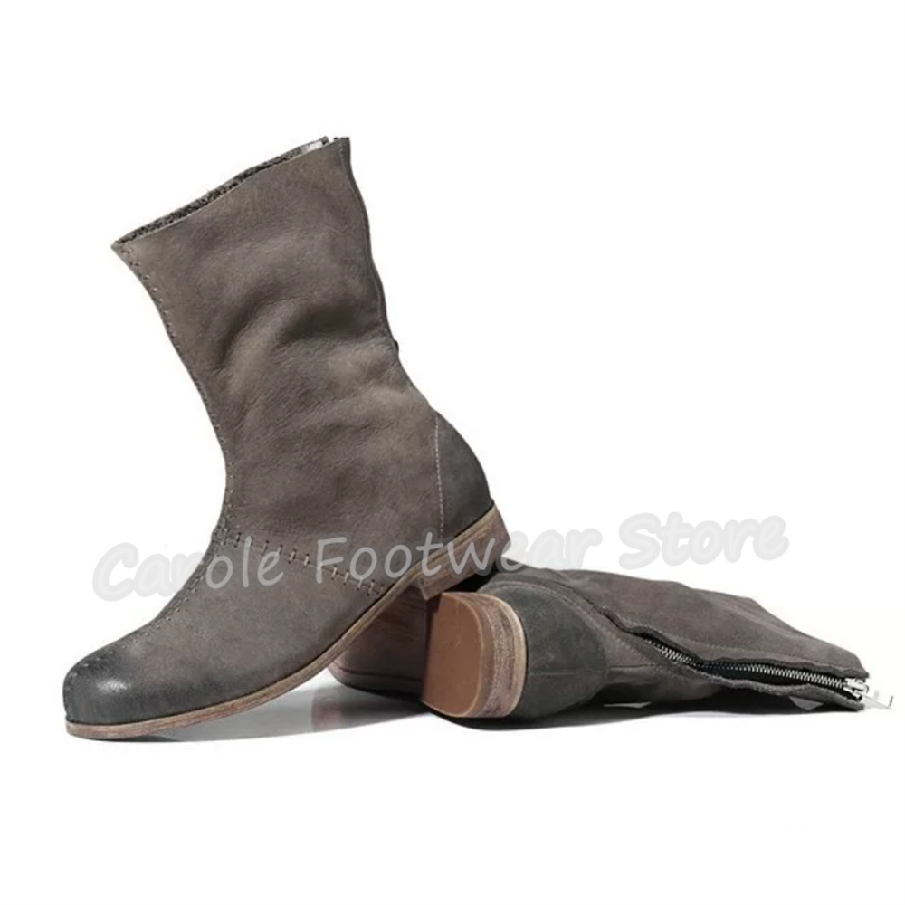 Sewing Zipper - Męskie buty Chelsea w brytyjskim stylu