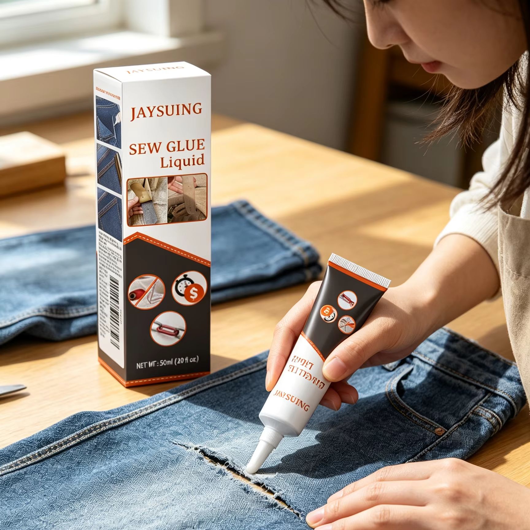 Sewing Technology - Klej do szycia Jaysuing, szybkoschnący, transparentny,