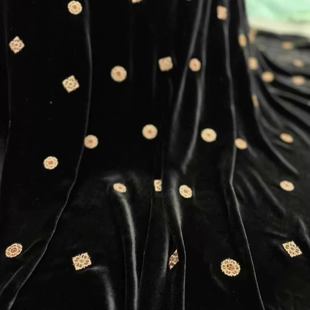 Tkanina z jedwabnej aksamitu,  – Sewing Embroidery Fabric recenzja i cena